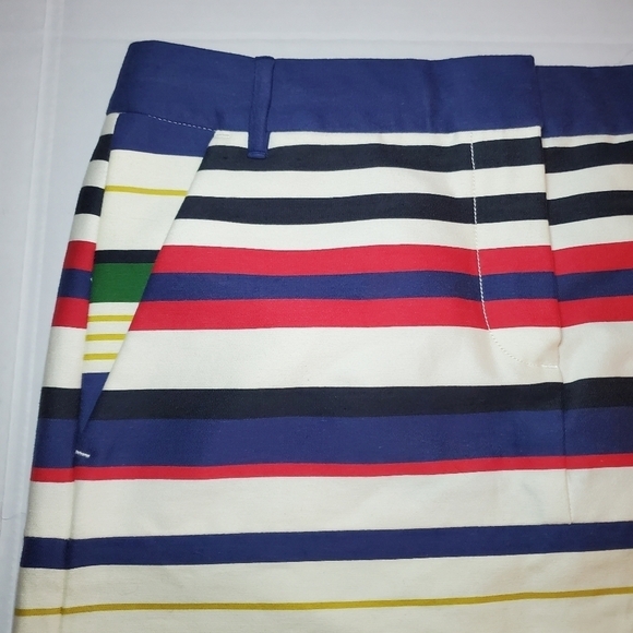 J Crew skirt with pockets multi-stripe mini Sz 2 - Picture 4 of 9